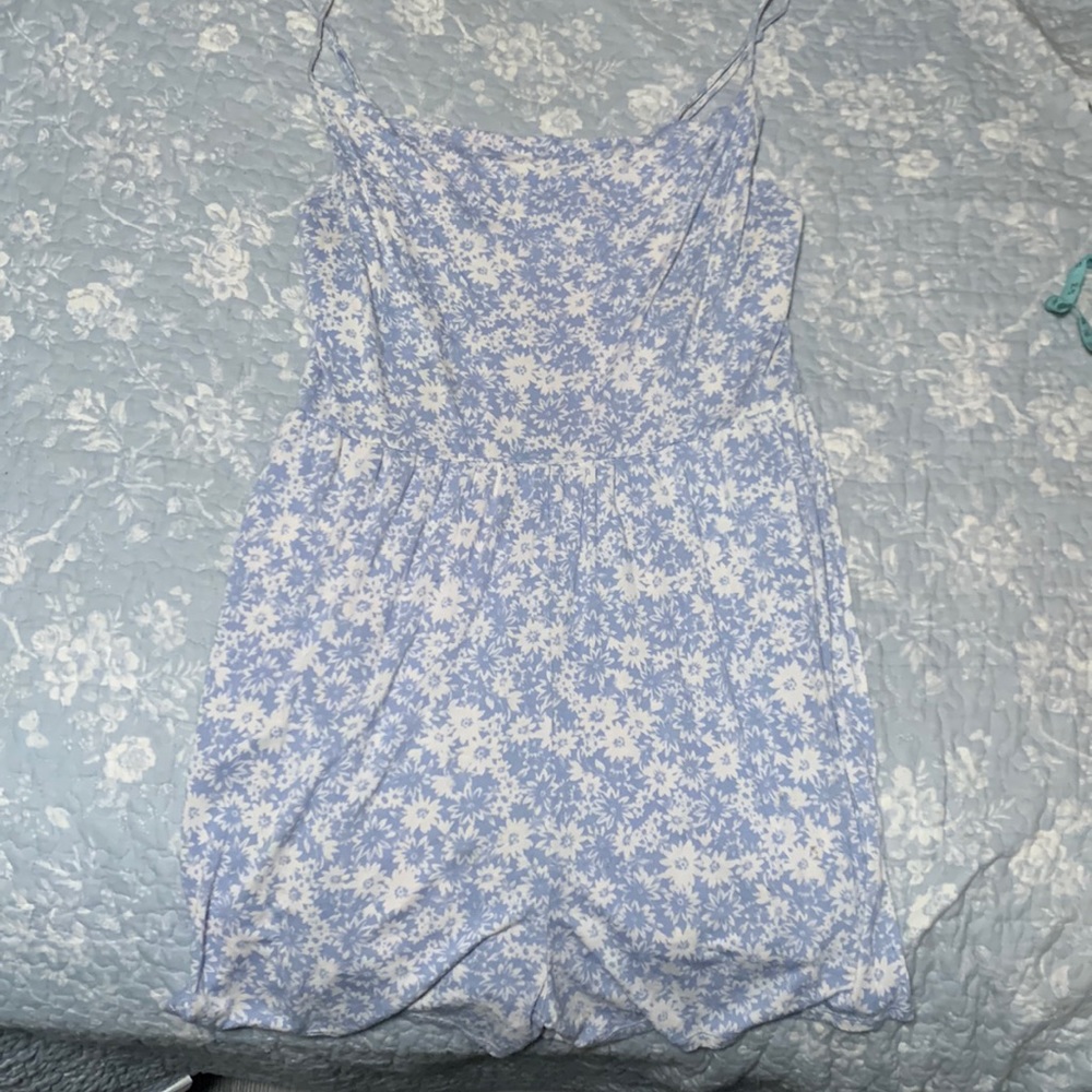 Light blue floral romper from AE